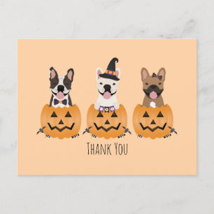 Danke, French Bulldogs Pumpkin Postkarte