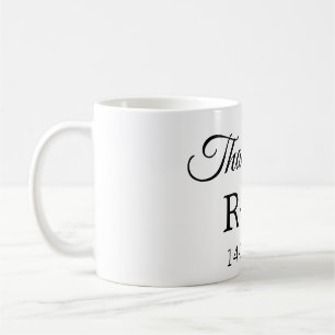 Danke, fügen Sie den Anfangsbuchstaben des Namens Kaffeetasse