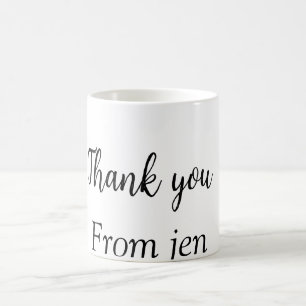 Danke, fügen Sie Ihren Namen Text Bild bearbeitbar Kaffeetasse