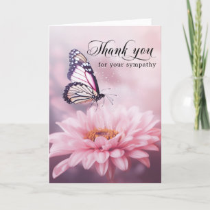 Danke, Funerly Butterfly Blume Pink   Foto Dankeskarte