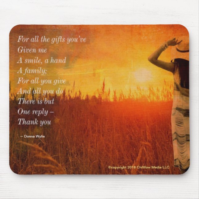 Danke - für alle Geschenke, die Sie mir gegeben ha Mousepad (Vorne)