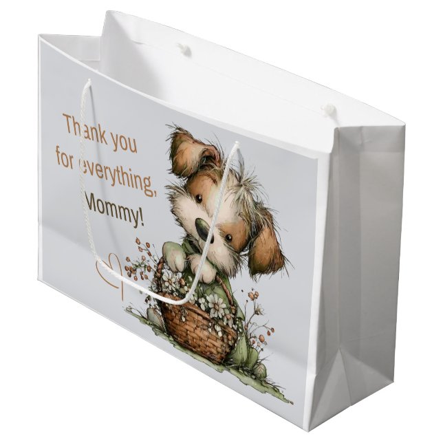 Danke für alles, Mama! Große Geschenktüte (Vorderseite Schrägansicht)