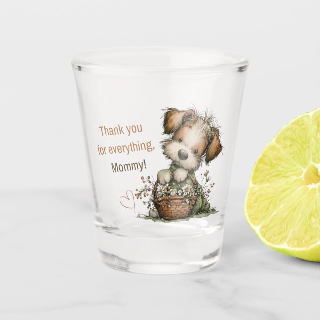Danke für alles, Mama! Schnapsglas (Vorderseite)