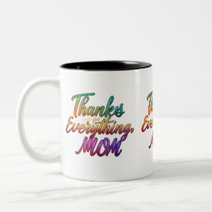 Danke für alles, Mama" - Zwei-Tone-Tasse (11 oz) Zweifarbige Tasse