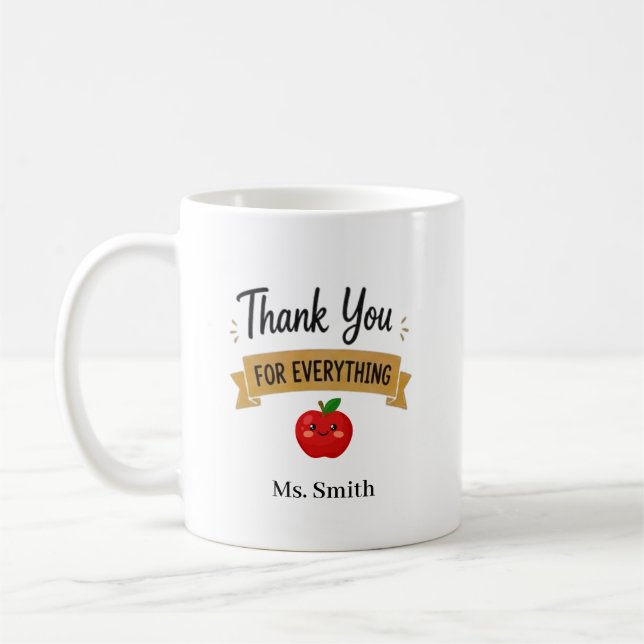 Danke für Alles Personalisiert Kaffeetasse (Links)