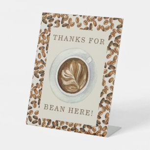 Danke für Bean Here Coffee Baby Dusche Sockelschild