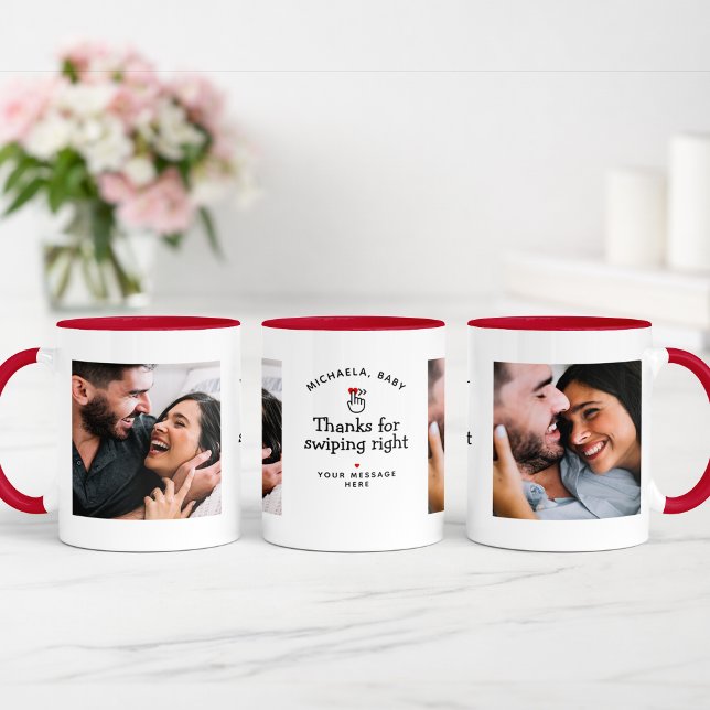 Danke für das Abhören der rechten 2-Foto-Nachricht Zweifarbige Tasse (Von Creator hochgeladen)