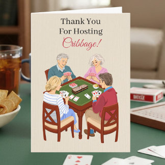 Danke für das Ausrichten des Cribbage-Kartenclubs Karte
