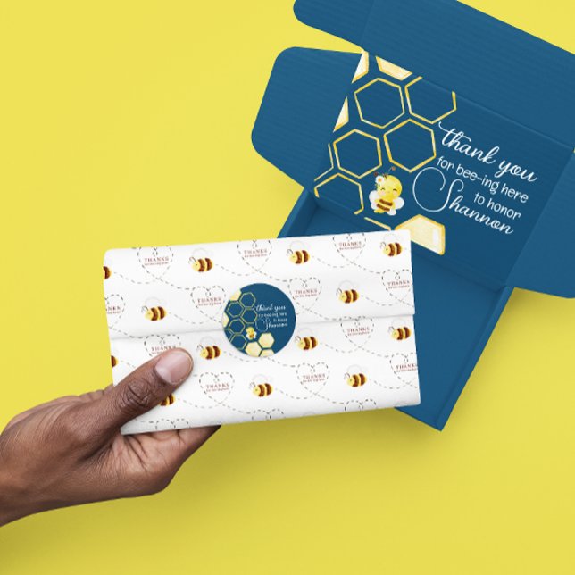 Danke für das Bienening Here Tissue Paper Seidenpapier (Thank your baby shower guests with this adorable, "Thanks for bee-ing here" tissue paper! )
