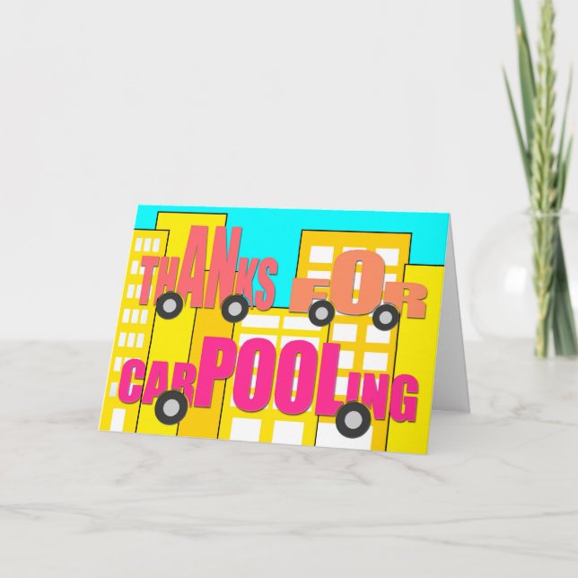 Danke für das Carpooling - Worte auf Rädern (Vorderseite)