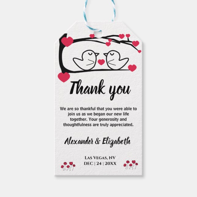 Danke für das Coming Gastgeschenk Hochzeit Love Bi Geschenkanhänger (Vorderseite)