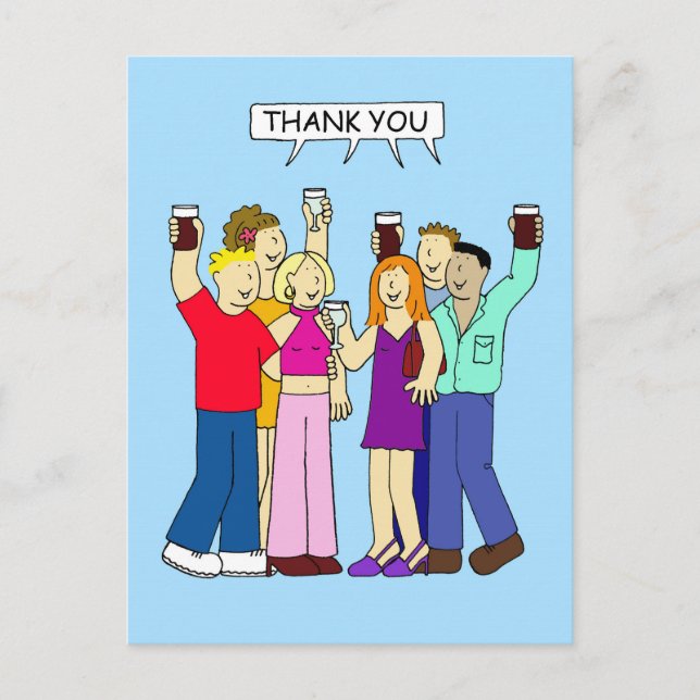 Danke für das große Party Postkarte (Vorderseite)