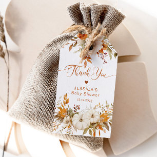 Danke für das Herbst kleine Kürbis-Baby Shower Ges Geschenkanhänger