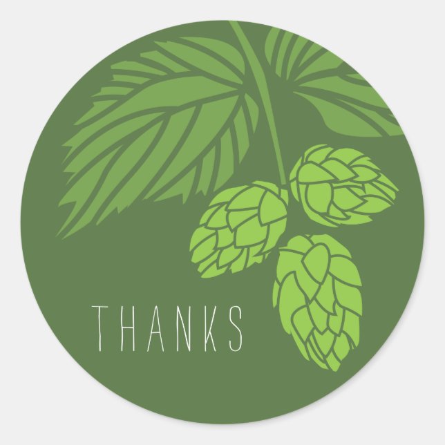 Danke für das Label, Hopfen, Bier Runder Aufkleber (Vorderseite)