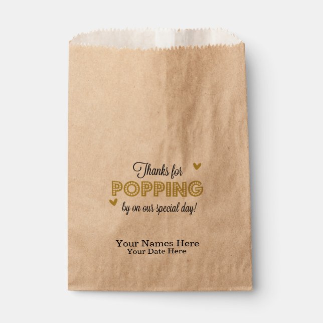 Danke für das Poppen, Gold Favoriten, Gastgeschenk Geschenktütchen (Vorderseite)