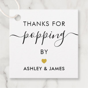 Danke für das Poppen von Tags, Hochzeitsgold Geschenkanhänger