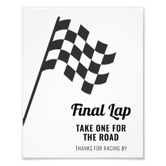 Danke für das Racing By Race Car Party Sign Fotodruck