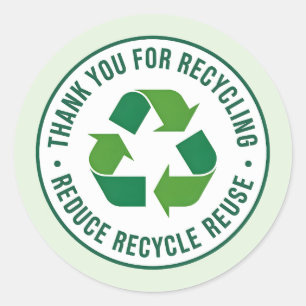 Danke für das Recycling Runder Aufkleber