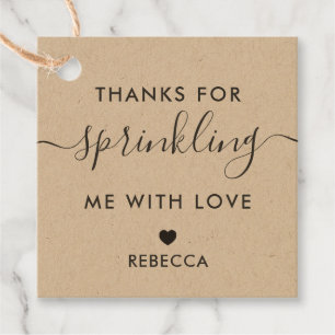 Danke für das Sprinklen mit dem Liebe-Geschenk-Tag Geschenkanhänger