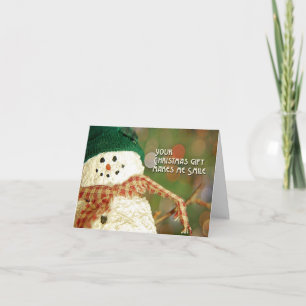 Danke für das Weihnachtsgeschenk Happy Snowman