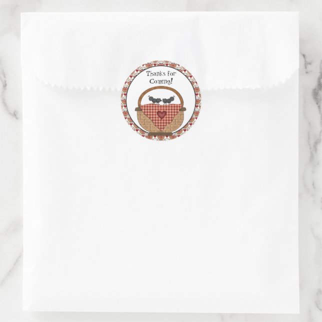 Danke für den Besuch eines Picknick-Ameisenaufkleb Runder Aufkleber (Tasche)
