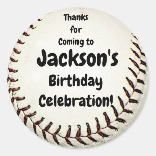 Danke für den Coming, Baseball Bithday Runder Aufkleber