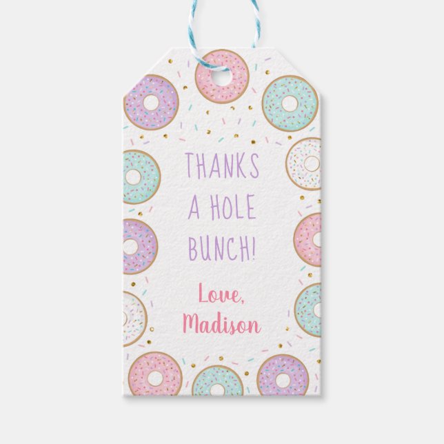 Danke für den Hole Bunch Donut Pink Gold Geburtsta Geschenkanhänger (Vorderseite)