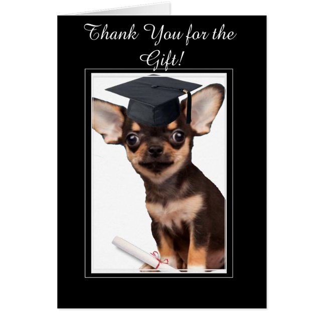 Danke für die Abschluss-Geschenkkarte Chihuahua (Vorne)