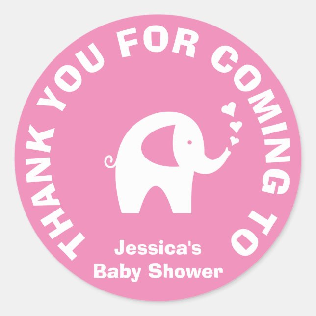Danke für die Ankunft Baby Dusche Gastgeschenk Auf Runder Aufkleber (Vorderseite)