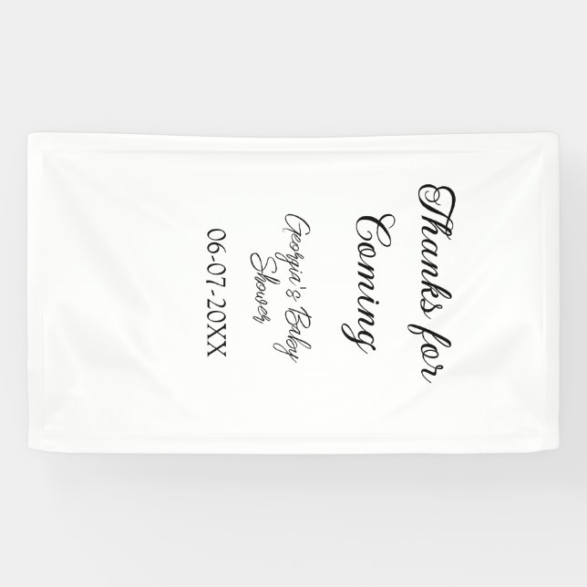 Danke für die Ankunft der Babydusche moderne einfa Banner (Horizontal)