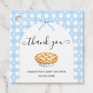 Danke für die Baby-Party - Blaue Kokette Torte Geschenkanhänger