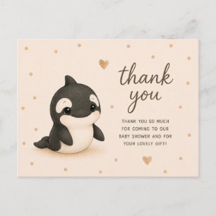 Danke für die Babyparty des Baby-Orca-Schwertwals Postkarte