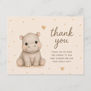 Danke für die Babyparty des kleinen Nilpferds Postkarte