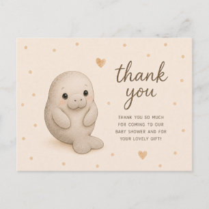Danke für die Babyparty des Seekuhbabys Postkarte