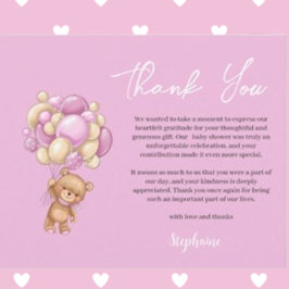 Danke für die Babyparty für das Mädchen Feiertagskarte