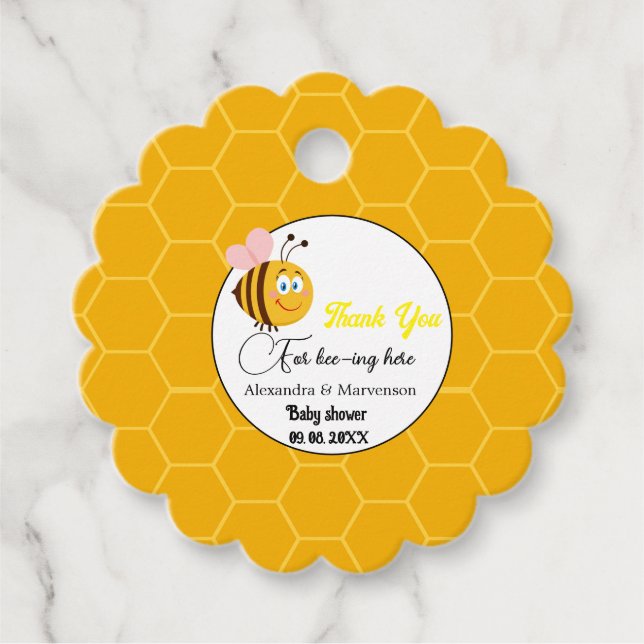 Danke für die Bienenzucht hier Babydusche Geschenkanhänger (Vorderseite)
