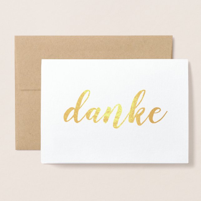 Danke für die deutsche Dankbarkeit von Danke Elega Folienkarte (Vorderseite mit Umschlag)