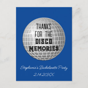 Danke für die Disco-Erinnerungen Bachelorette Viel Postkarte