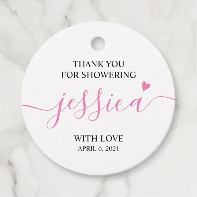 Danke für die Dusche der Mädchenspülung Geschenkanhänger (Vorderseite)