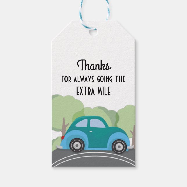 Danke für die Extra-Mile Geschenkanhänger (Vorderseite)