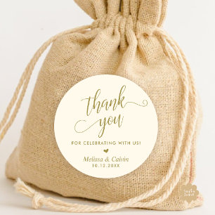 Danke für die Feier mit uns, Hochzeit Runder Aufkleber