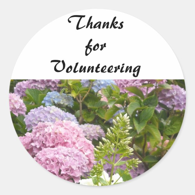 Danke für die Freiwilligentätigkeit Runder Aufkleber (Vorderseite)