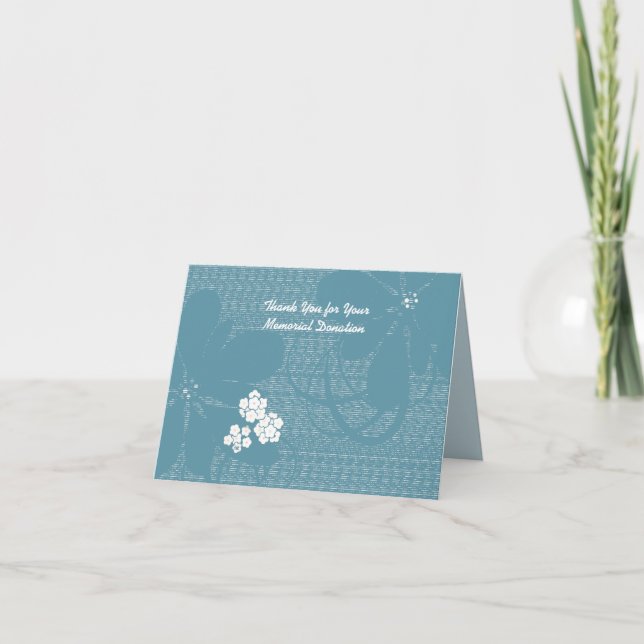 Danke für die Gedenkspende Pastel Blue Floral (Vorderseite)