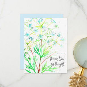 Danke für die Geschenk Blaue Wildblumen Aquarell