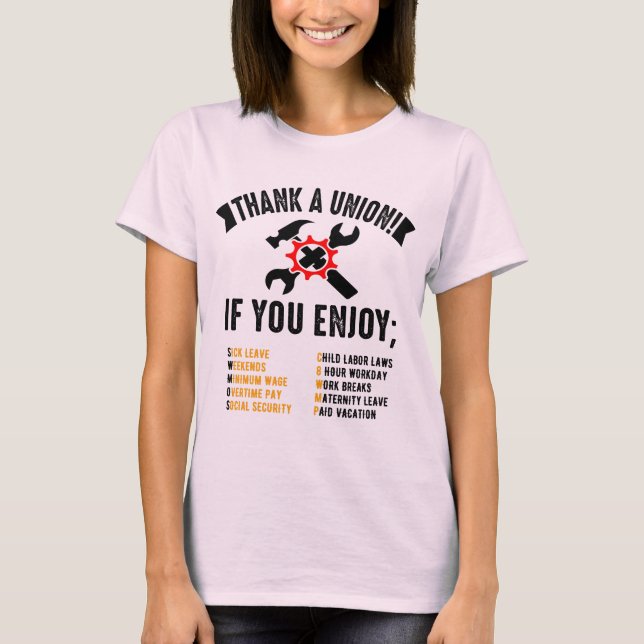Danke für die Gewerkschaft T-Shirt (Vorderseite)