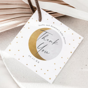 Danke für die Gold Mond und Sterne Babyparty Geschenkanhänger