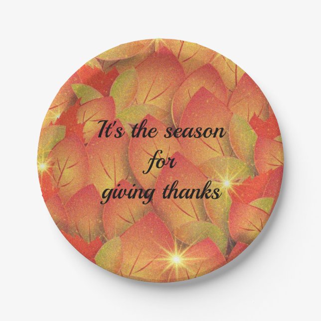 Danke für die Herbstleaves Pappteller (Vorderseite)