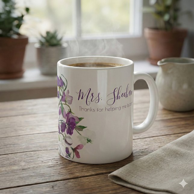 Danke für die Hilfe bei der Bloom-Tasse Kaffeetasse (Thank someone special with this, "Thanks for helping me bloom" personalized floral mug! )