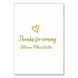 Danke für die kommende Hinzufügen Name Text-Nachri