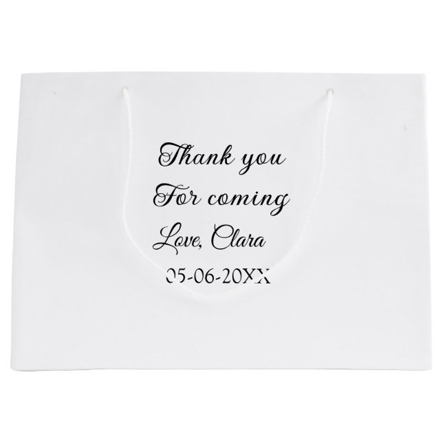 Danke für die kommende Nachricht mit Namen Große Geschenktüte (Vorderseite)